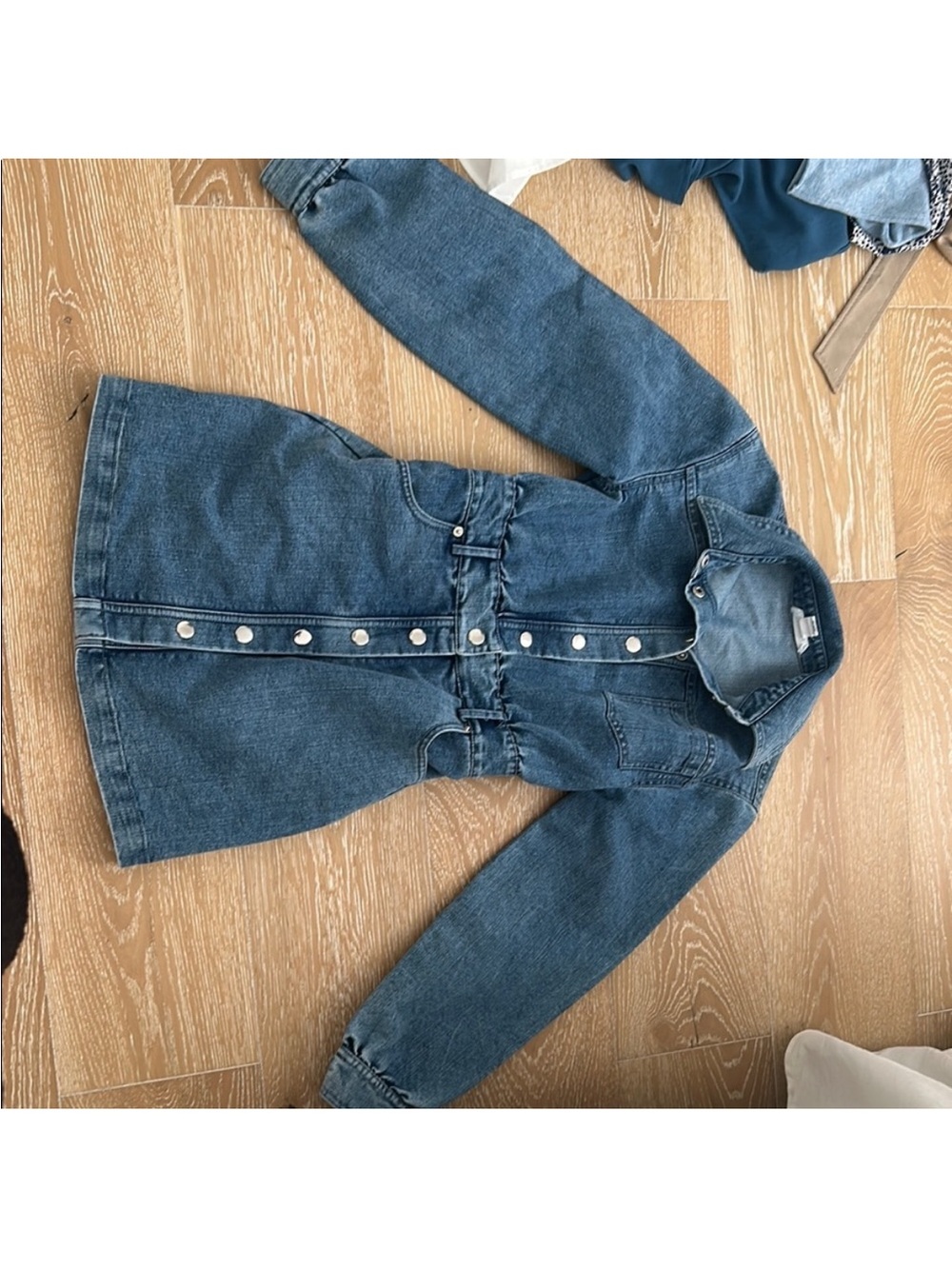 BB Dakota Dark Blue Denim Mini Dress with Snap Buttons